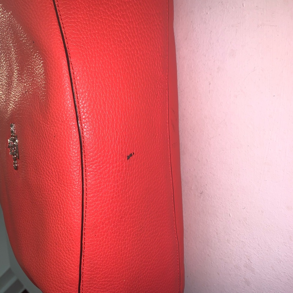 Coach Coral Pebbled Leather Turn Lock Town Tote D1792-F12184 - Picture 6 of 13